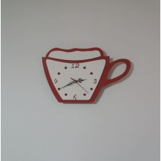 Wall clock "Milk cup" red